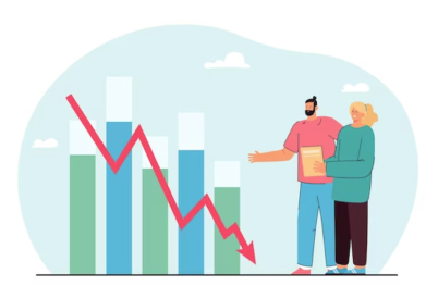 Graph showing decreased website traffic