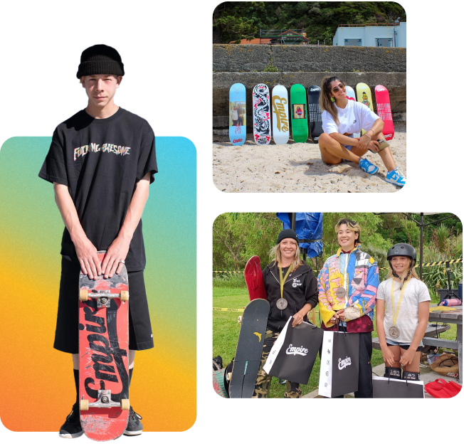 A boy standing and holding Skateboard