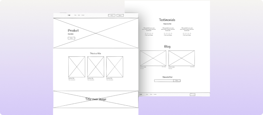 Wireframe designs for the Empire Skate and Streets website