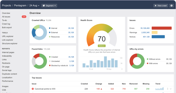 website's technical health