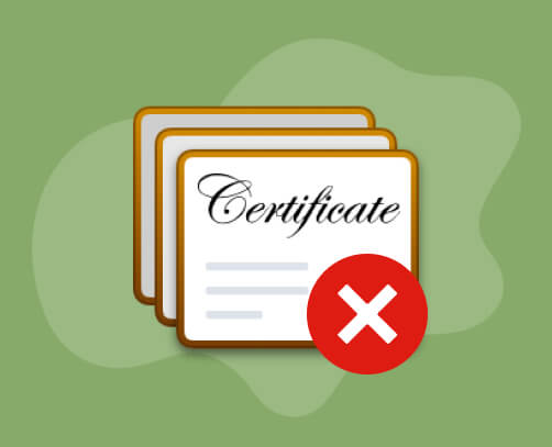 Certification with cross icon