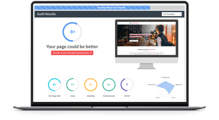 Seo Audit in SeoOptimer- Showing Number of Recommended Improvements 13
