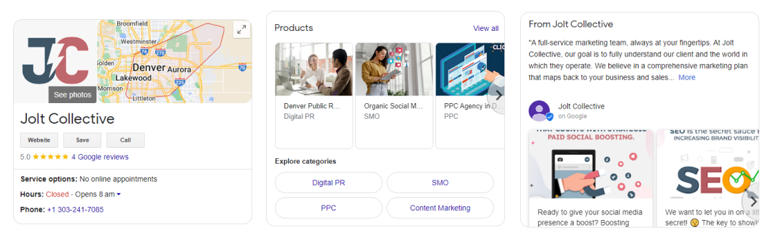 Showing Jolt Collective location with 4 Google Reviews