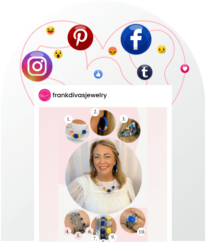 Frankdivasjewelry and logos of different social media platform