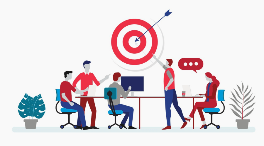 Team members planning about the goals to achieve