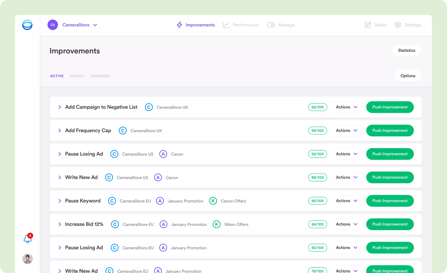 Camerastore- Ads Improvements