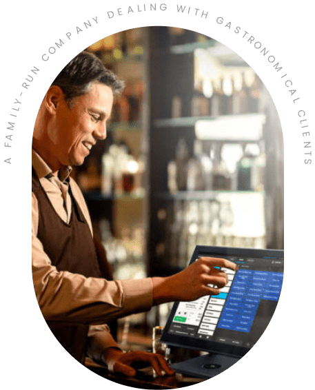 A man scrolling in a laptop