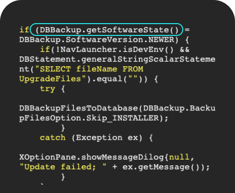 Highlighted DBBackup.get Software State