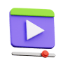 Play Now Button 3D recorre Icon