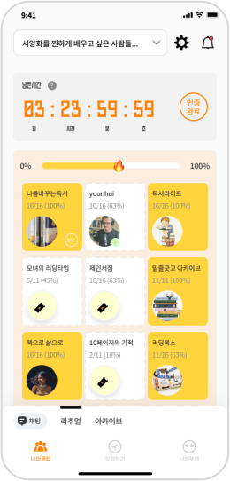 Mobile showing time and people