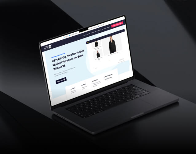 Laptop showing website