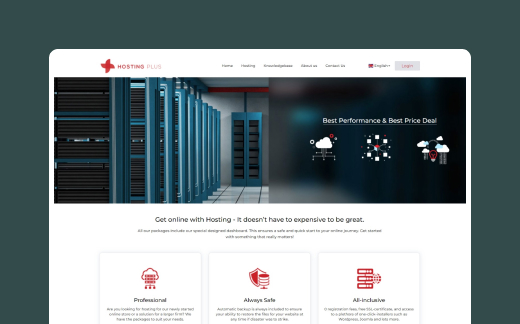 Hostingplus Website screenshot