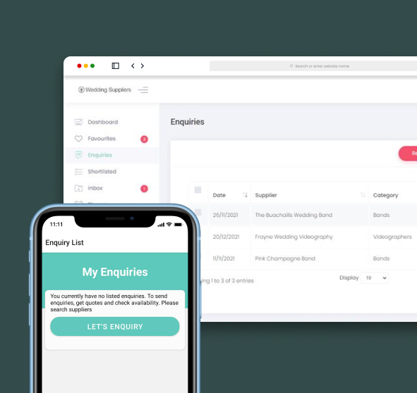 Wedding Suppliers- Enquiries