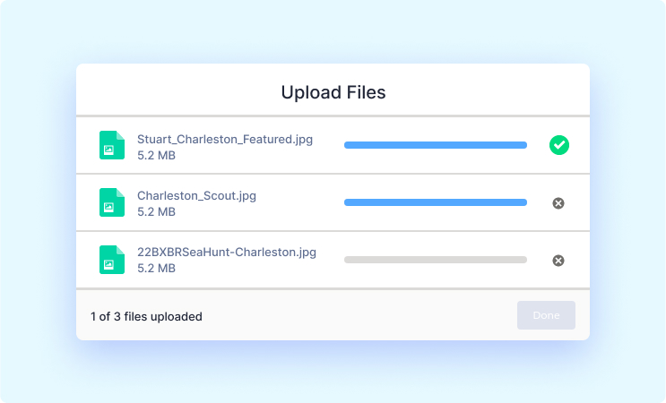 1 of 3 files uploaded