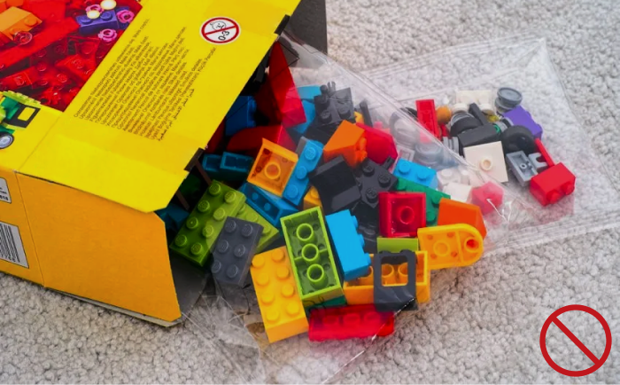 Red lego blocks bricks background