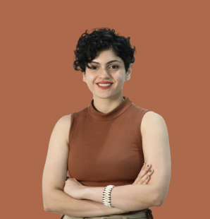 A girl smiling