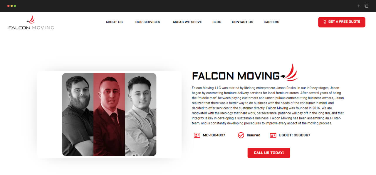 Falcon Moving- Website
