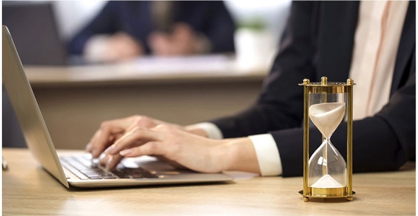A woman working on a laptop