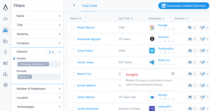 Apollo Linkedin Extension