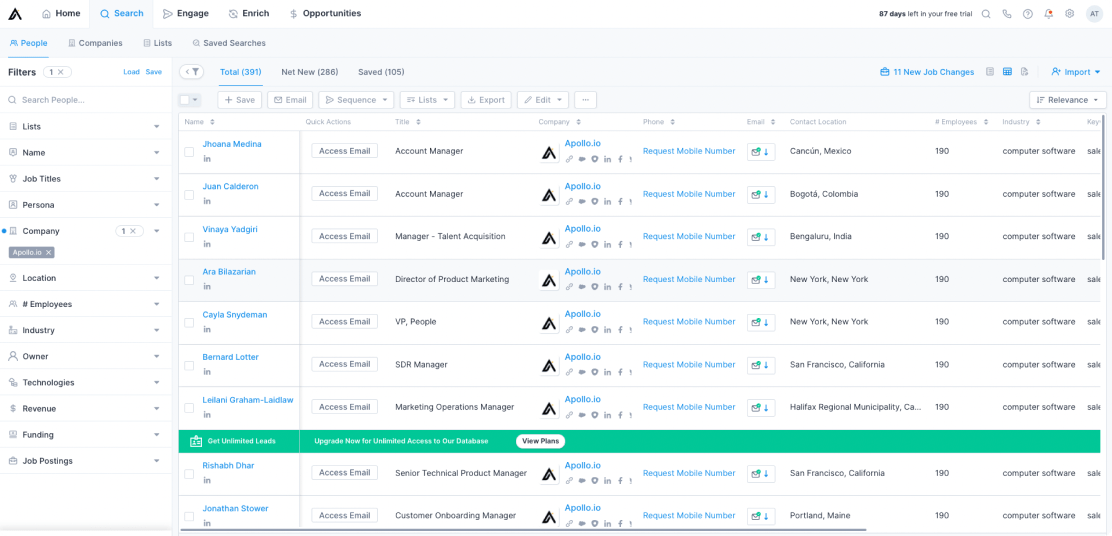 Apollo.io- Email access