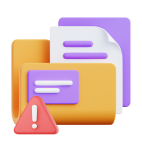 Folder with danger sign Icon