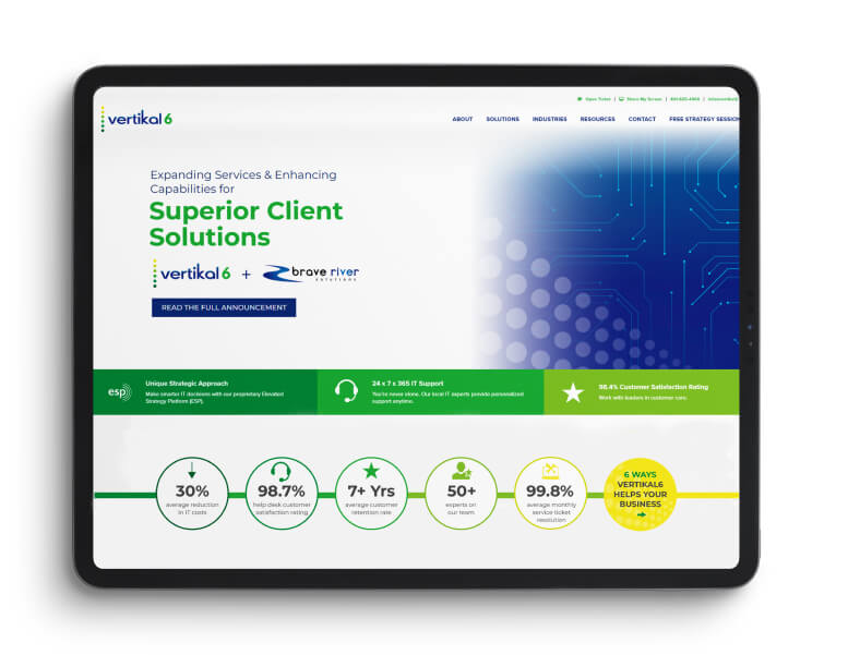 Vertikal 6 website screen image