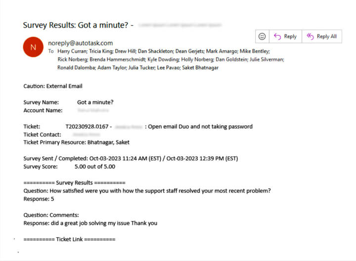 Email from Autotask