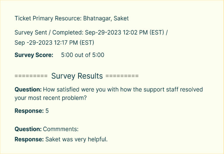 Survey Score