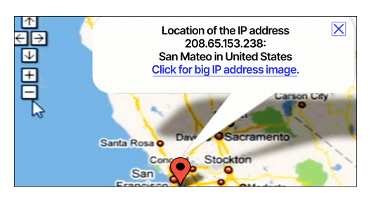 Location of the IP address