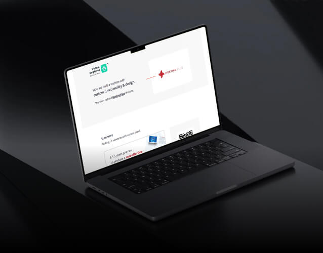 Laptop displaying Virtual Employee logo