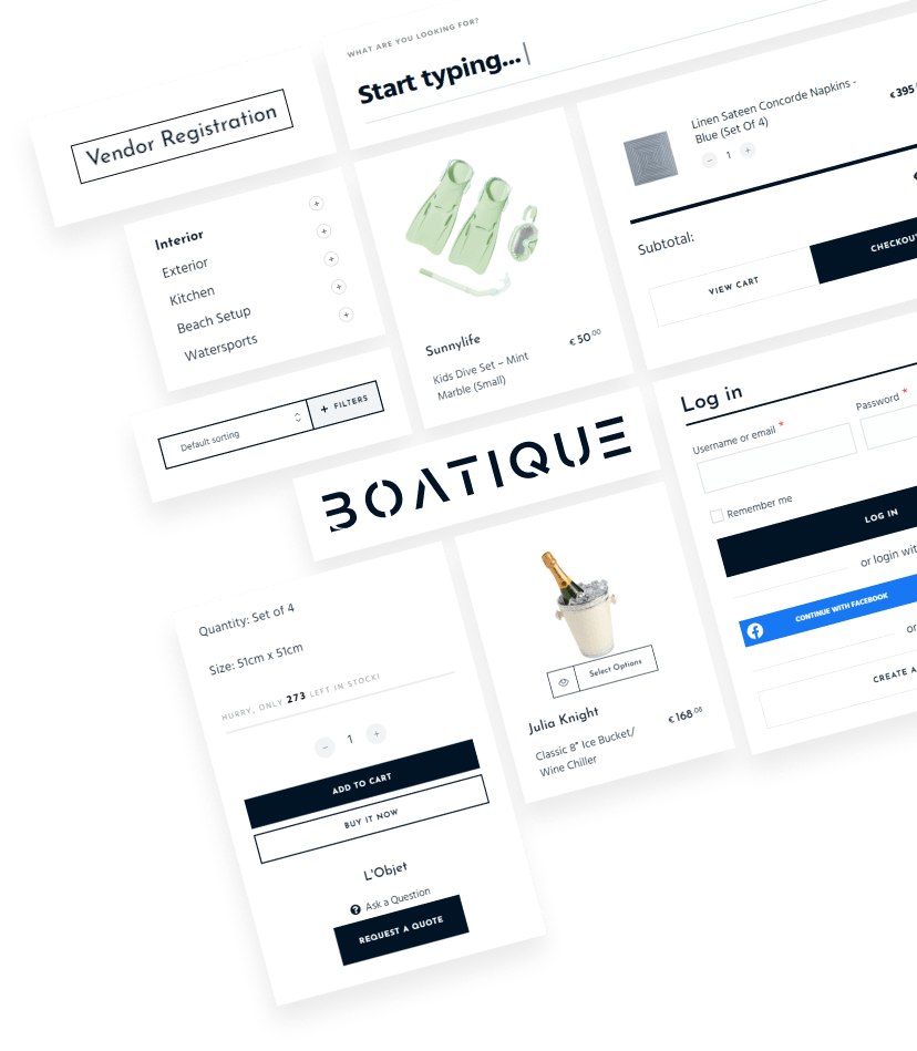 Boatique website screen