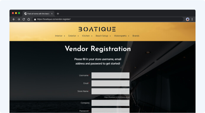 Boatique Vendor Registration