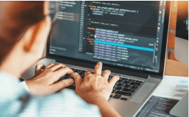 Man working on laptop
