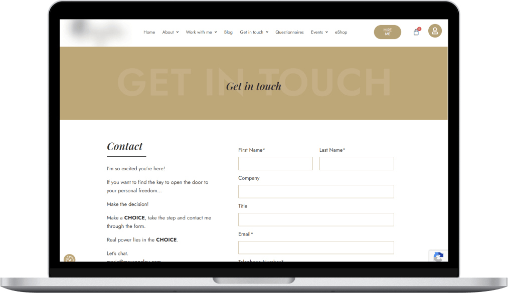Contact page