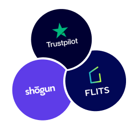 Logos- Trustpilot, Shogun, Flits
