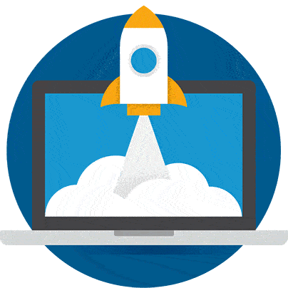 Rocket Ship Launch Logo