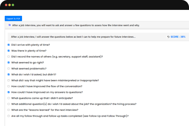 Preparation of Job interview