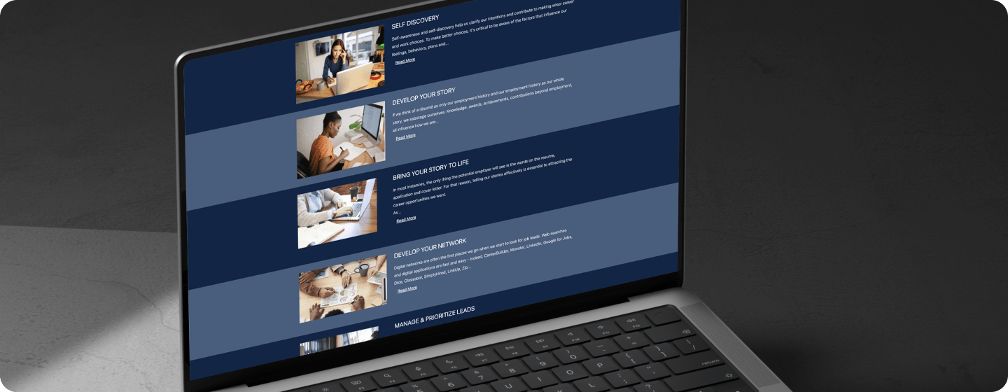 Laptop displaying blogs