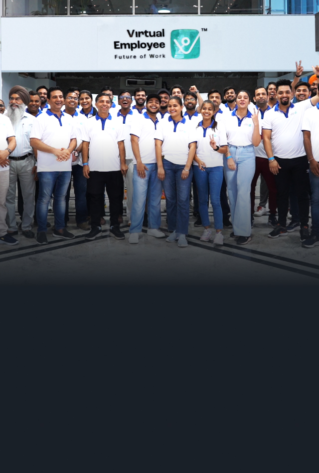 Virtual Employee Team members in white T-shirt horizontal image
