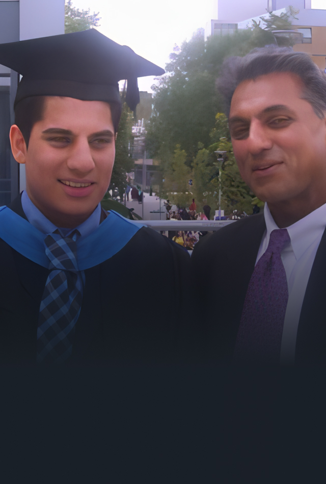 Shaunvir Singh Mahil and his Dad on graduation day