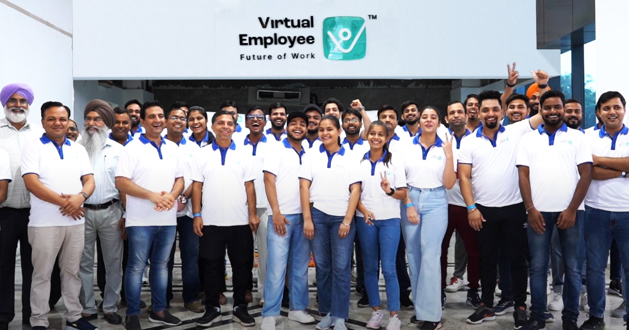 Virtual Employee Team members in white T-shirt vertical image
