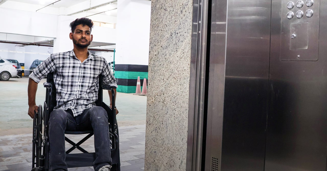 A boy on wheelchair